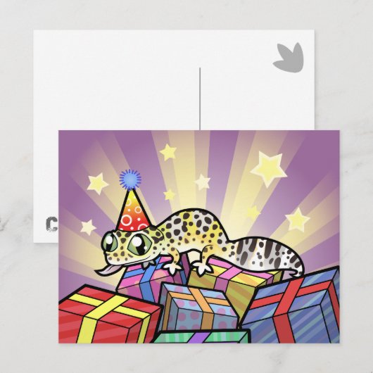 Birthday Leopard Gecko Postkarte (Vorne/Hinten)