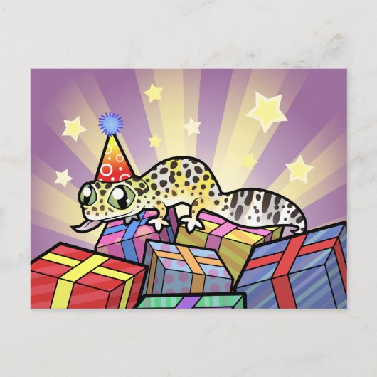 Birthday Leopard Gecko Postkarte (Vorderseite)