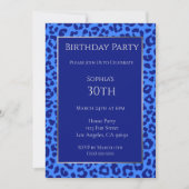Birthday-Leopard-Muster-Blau- Einladung (Vorderseite)