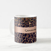 Birthday Leopard Muster braun schwarzen Namen Alte Kaffeetasse (Vorderseite Links)