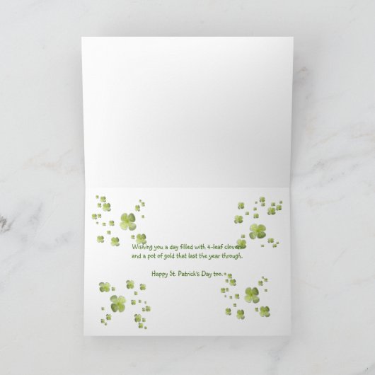 Birthday Leprechaun Karte (Innenseite)