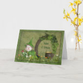 Birthday Leprechaun Karte (Gelbe Blume)