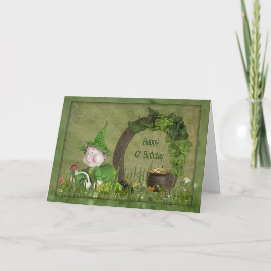 Birthday Leprechaun Karte (Vorderseite)