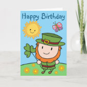Birthday Leprechaun Karte (Vorderseite)