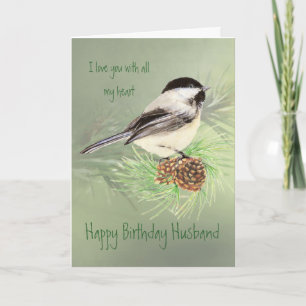 Birthday Liebe my Heart Chickadee Bird Karte