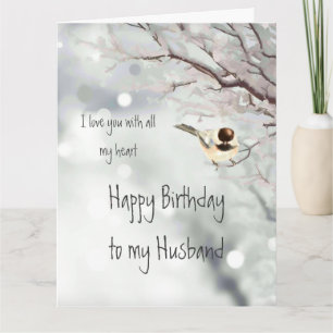 Birthday Liebe my Heart Chickadee Bird Karte