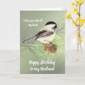 Birthday Liebe my Heart Chickadee Bird Karte (Gelbe Blume)