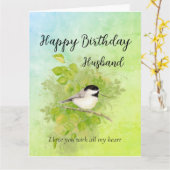 Birthday Liebe my Heart Chickadee Bird Karte (Gelbe Blume)