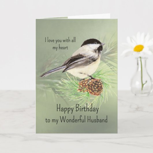 Birthday Liebe my Heart Chickadee Bird Karte (Kleine Pflanze)