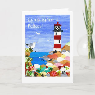 Birthday Lighthouse Card - Spanischer Gruß Karte