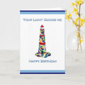Birthday Lighthouse Karte (Gelbe Blume)