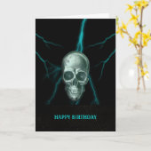 Birthday Lightning Skull Card Karte (Gelbe Blume)
