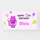 Birthday lilac cat banner (Horizontal)
