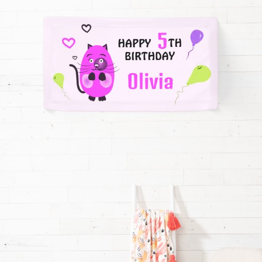Birthday lilac cat banner (InSitu)