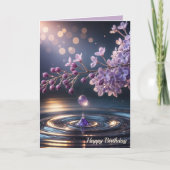 Birthday Lilacs und Dewdrop Karte (Vorderseite)