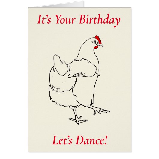 Birthday Line Dancing Chicken Funny Hen Zeichnend (Vorne)