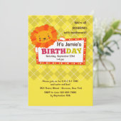 Birthday Lion Einladung (Stehend Vorderseite)
