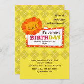Birthday Lion Einladung (Vorne/Hinten)