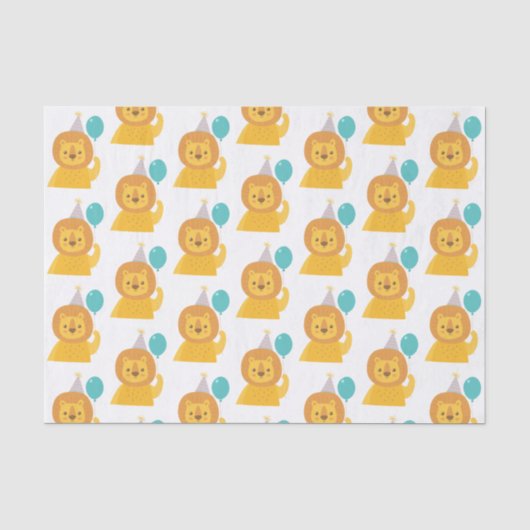 Birthday Lion Tissue Paper Seidenpapier (Vorderseite)
