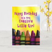 Birthday Little Girl Creative Crayons Karte (Gelbe Blume)