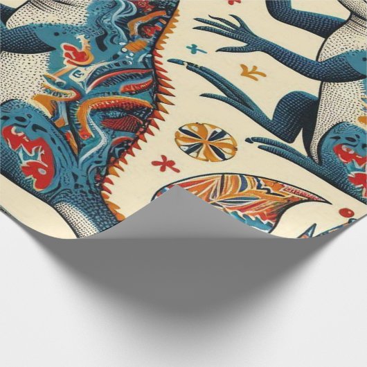 Birthday Lizard Wrapping Paper Geschenkpapier (Ecke)
