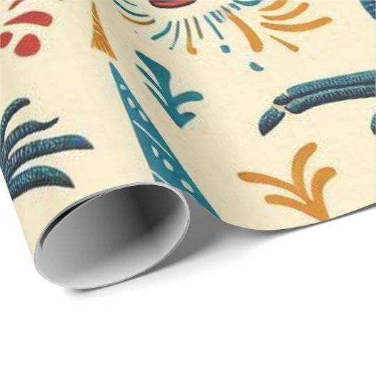 Birthday Lizard Wrapping Paper Geschenkpapier (Rolleneckpunkt)