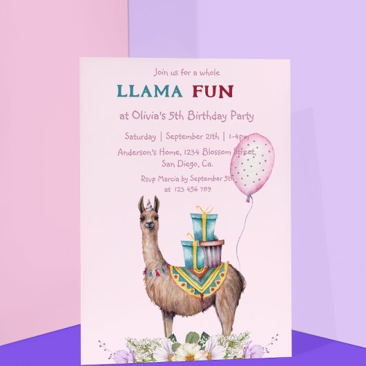 Birthday Llama Einladung