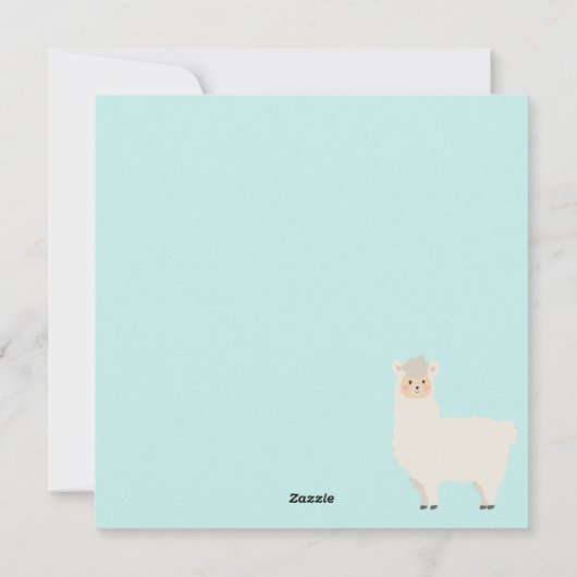 Birthday Llama Feiertagskarte (Rückseite)