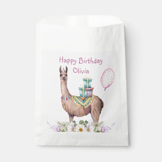 Birthday Llama Geschenktütchen (Vorderseite)