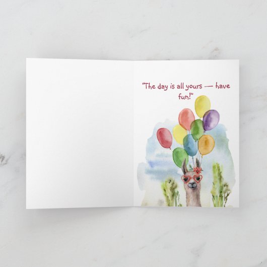 Birthday Llama Karte (Innenseite)