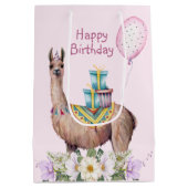 Birthday Llama Mittlere Geschenktüte (Rückseite)