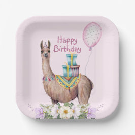 Birthday Llama Pappteller