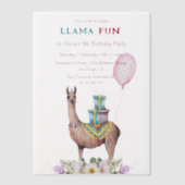 Birthday Llama Pergament Einladungen (Vorderseite)