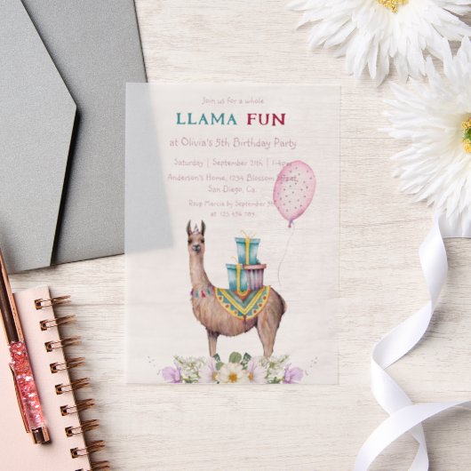Birthday Llama Pergament Einladungen (Hochzeit)