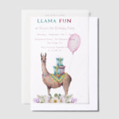 Birthday Llama Pergament Einladungen (Versetzt)
