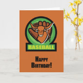 Birthday Longhorn Baseball Orange und Black Karte (Gelbe Blume)