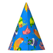 Birthday Lovebird Parrot Bird Theme Party Partyhütchen (Rückseite)