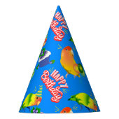 Birthday Lovebird Parrot Bird Theme Party Partyhütchen (Vorderseite)