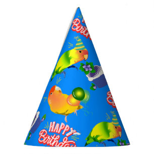 Birthday Lovebird Parrot Bird Theme Party Partyhütchen