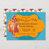 Birthday Luau Party Retro Style Pinup Einladung (Vorne/Hinten)