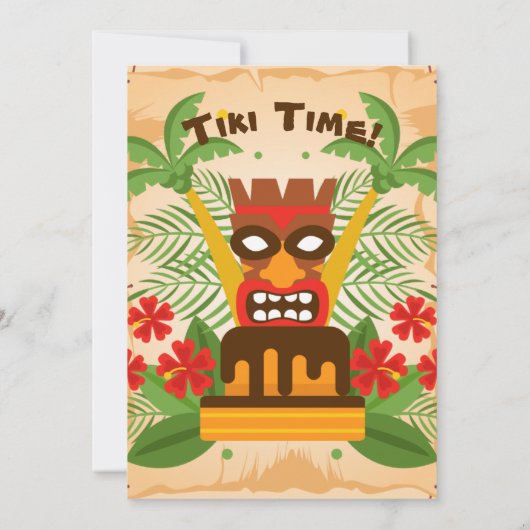 Birthday Luau Tropical Hawaiian Tiki Bar GRILLEN P Einladung (Rückseite)