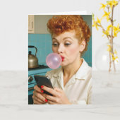 Birthday Lucille Ball Texting On a Cell Phone Karte (Gelbe Blume)