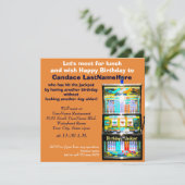 Birthday Luncheon Slot Machine Jackpot Einladung (Stehend Vorderseite)