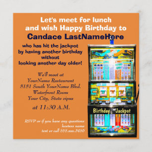 Birthday Luncheon Slot Machine Jackpot Einladung