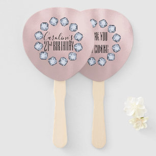 Birthday Luxury Rose Gold Glas Textur Fächer