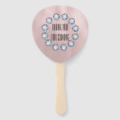 Birthday Luxury Rose Gold Glas Textur Fächer (Rückseite)