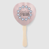 Birthday Luxury Rose Gold Glas Textur Fächer (Vorderseite)