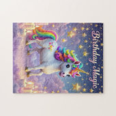 Birthday Magic Poster Whimsical Einhorn Kinder Par Puzzle (Horizontal)