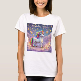 Birthday Magic Poster Whimsical Einhorn Kinder Par T-Shirt