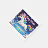 Birthday Magic poster Whimsical Einhorn Party Art Serviette (Ecke)